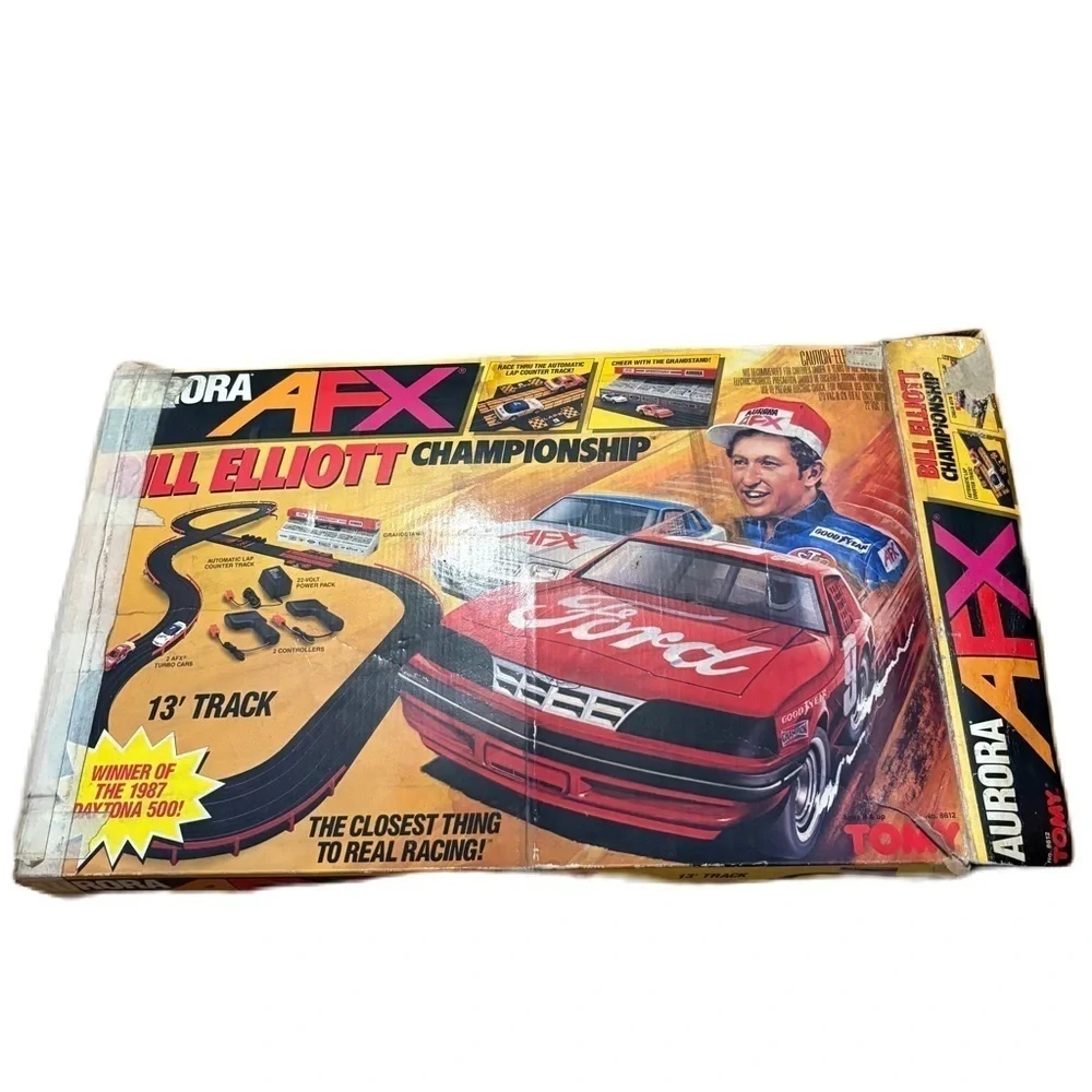 Aurora AFX Bill Elliott Championship Slot Car Set TOMY CHAMPIONSHIP Vintage